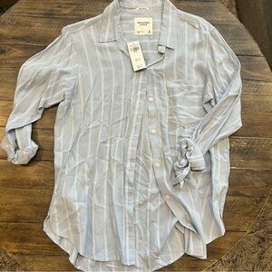 Abercrombie & Fitch Light Blue Striped Shirt
